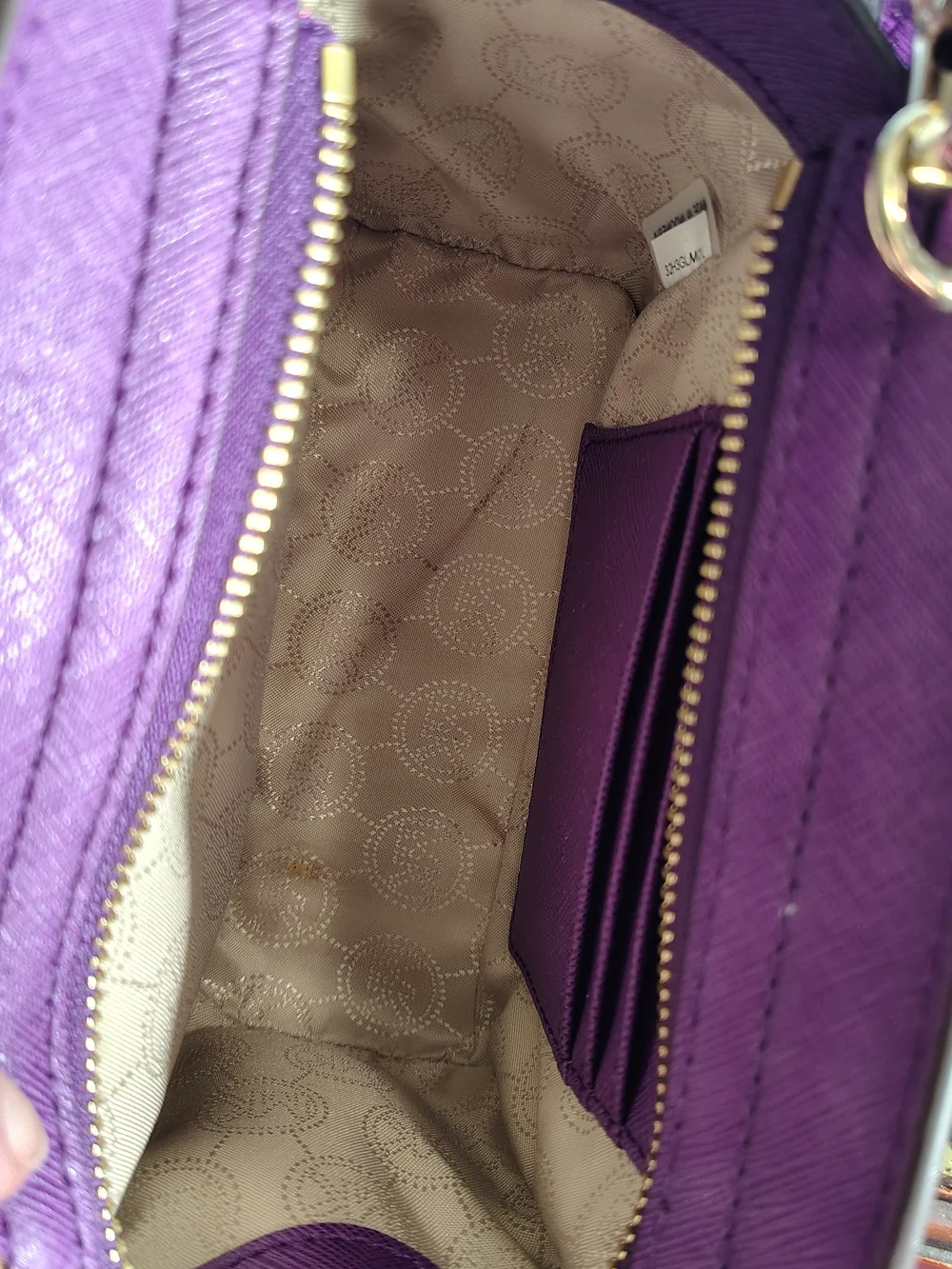 Sold Elsewhere--Michael Kors Purple Saffiano Leather Crossbody Matching Wallet
